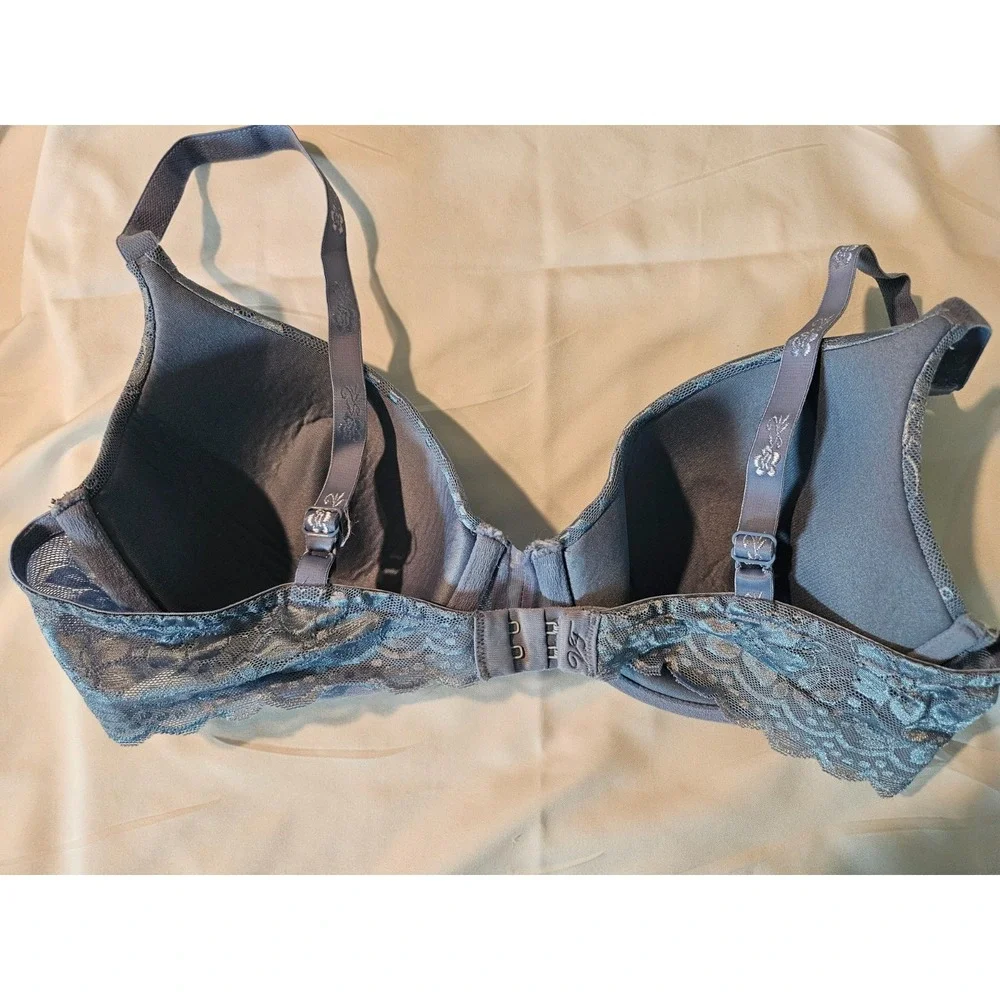 New Smooth Moves Contour Vanity Fair Bra Blue 36B 2 hook Adj  Strap Style 75215
